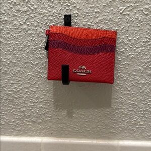 Coach Red and Purple Card Wallet